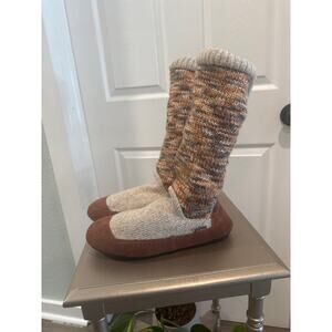 Acorn Slouch Boot Slipper Sunset Cable Knit Women's Size 9.5 - 10.5